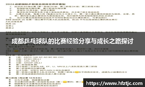 成都乒乓球队的比赛经验分享与成长之路探讨
